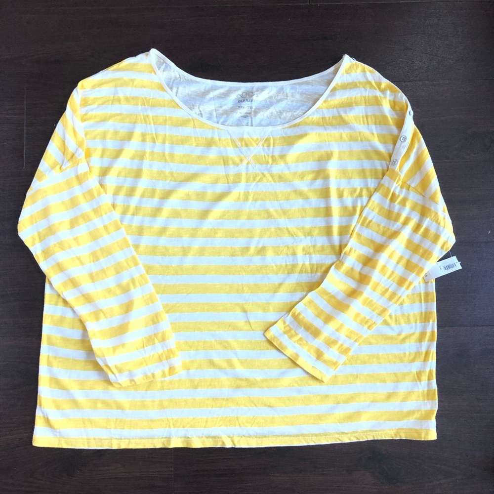 🆕 PLUS // Yellow & White Striped Top